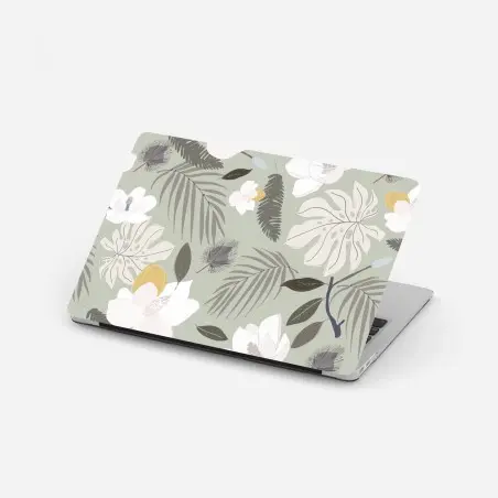 Adesivo per laptop motivo botanico elegante in tonalità salvia • Wallissimo®