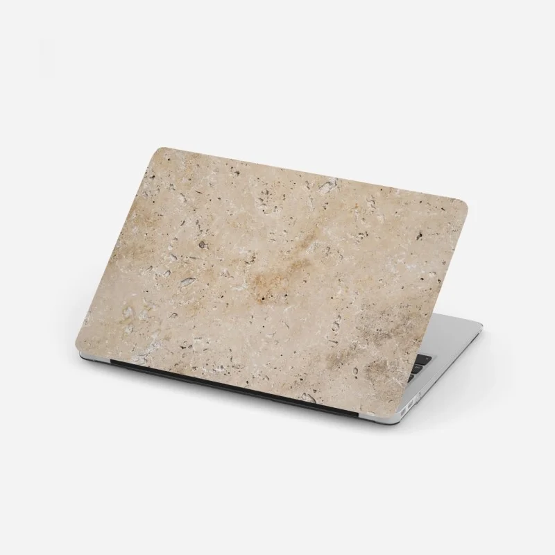 Adesivo per laptop texture di travertino beige naturale