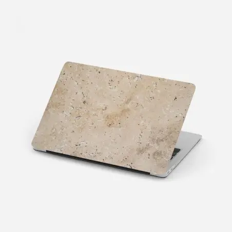 Adesivo per laptop texture di travertino beige naturale • Wallissimo®