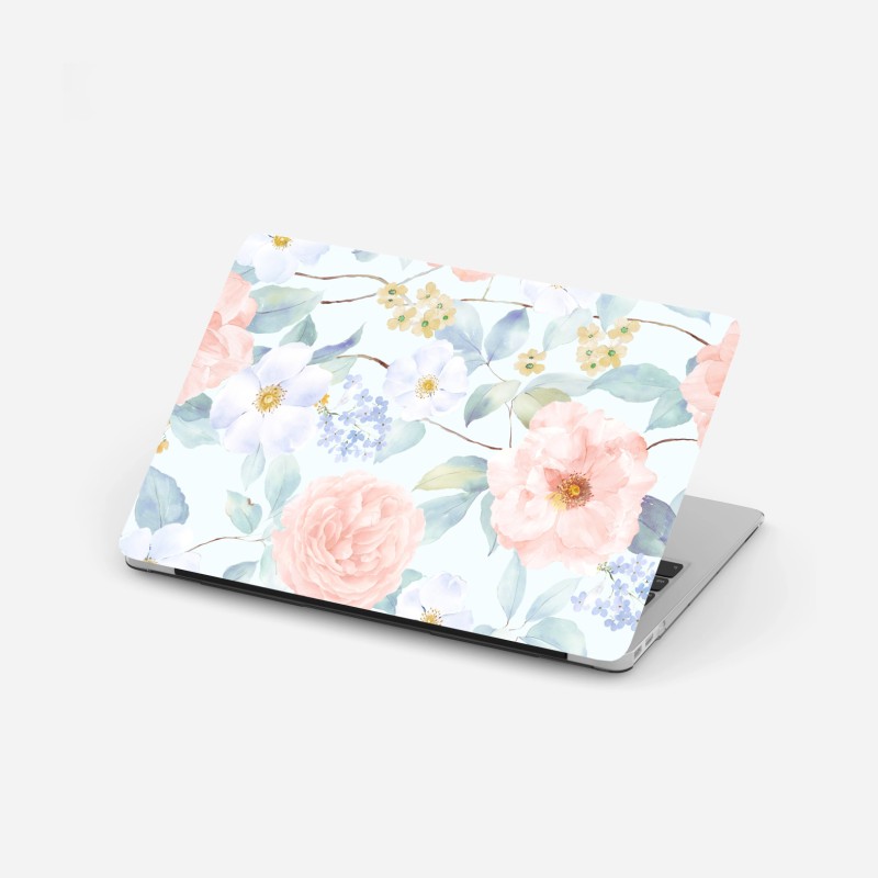 Adesivo per laptop fioritura pastello in acquerello