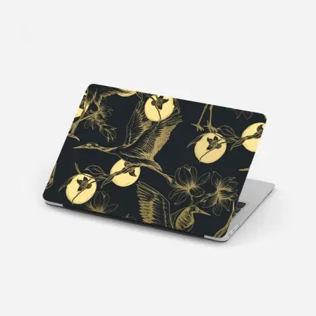 Adesivo per laptop aironi e magnolie sotto la luna • Wallissimo®