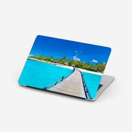 Adesivo per laptop passerella verso il paradiso tropicale • Wallissimo®
