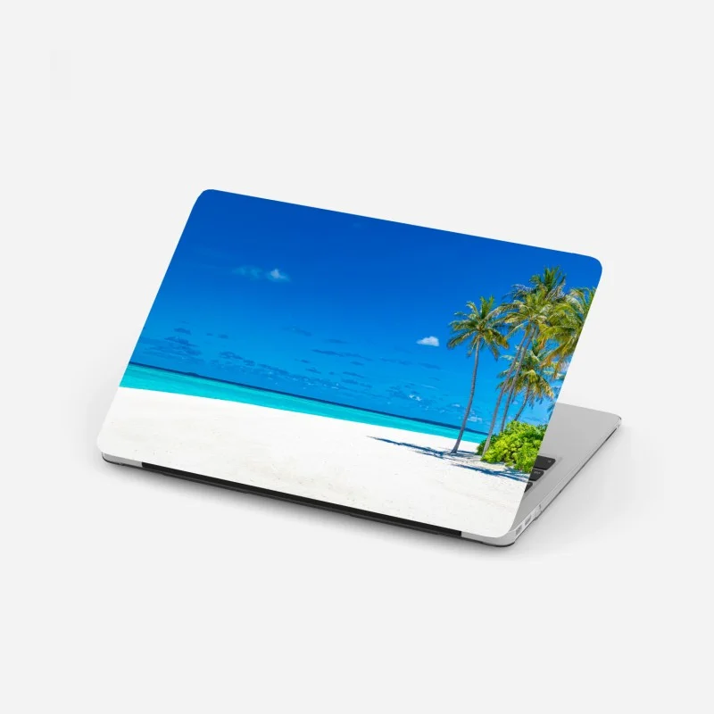 Adesivo per laptop oasi tropicale sulla spiaggia