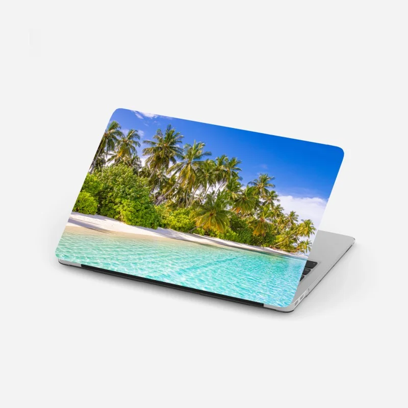 Adesivo per laptop spiaggia tropicale e acqua cristallina