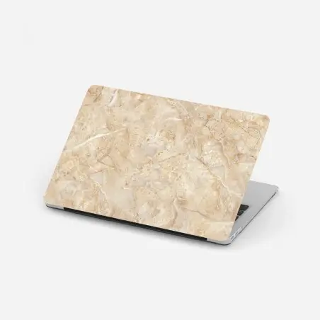 Adesivo per laptop texture marmo beige elegante • Wallissimo®