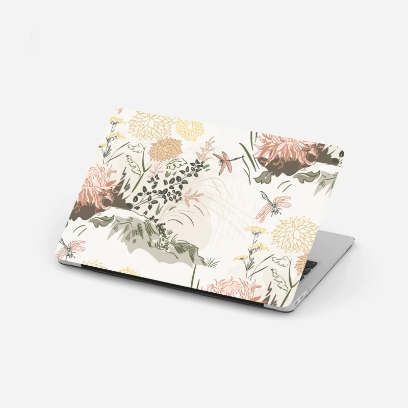 Adesivo per laptop motivo floreale delicato in colori pastello