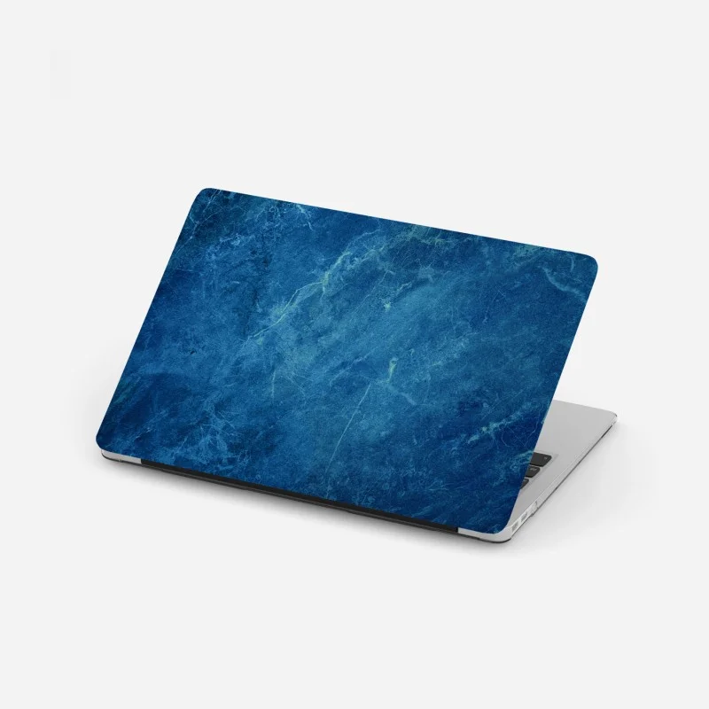 Adesivo per laptop marmo blu profondo con venature sottili