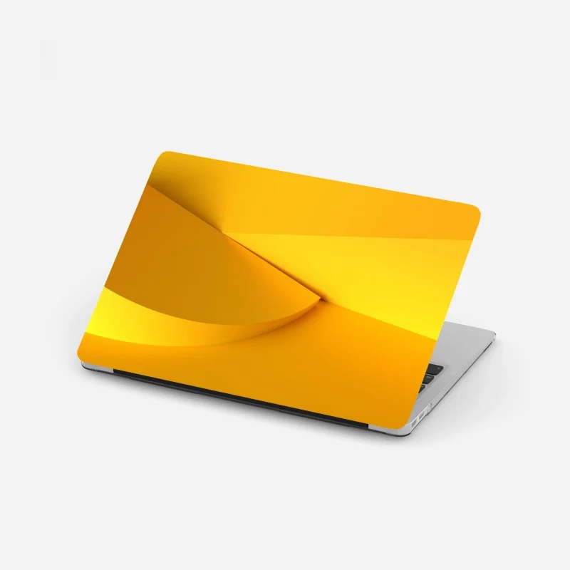 Adesivo per laptop composizione geometrica gialla minimalista