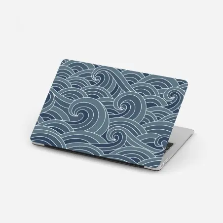 Adesivo per laptop motivo di onde marine stilizzate • Wallissimo®