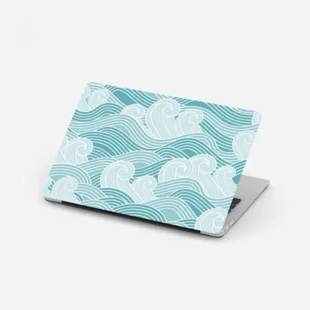 Adesivo per laptop motivo onde turchesi stilizzate • Wallissimo®