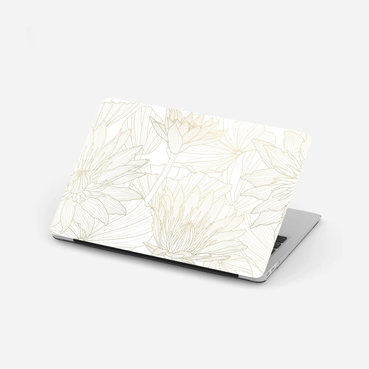 Adesivo per laptop ninfee in contorni dorati • Wallissimo® Adesivo per laptop ninfee in contorni dorati • Wallissimo®