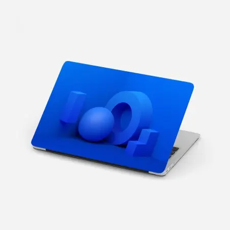 Adesivo per laptop composizione geometrica blu minimalista • Wallissimo®