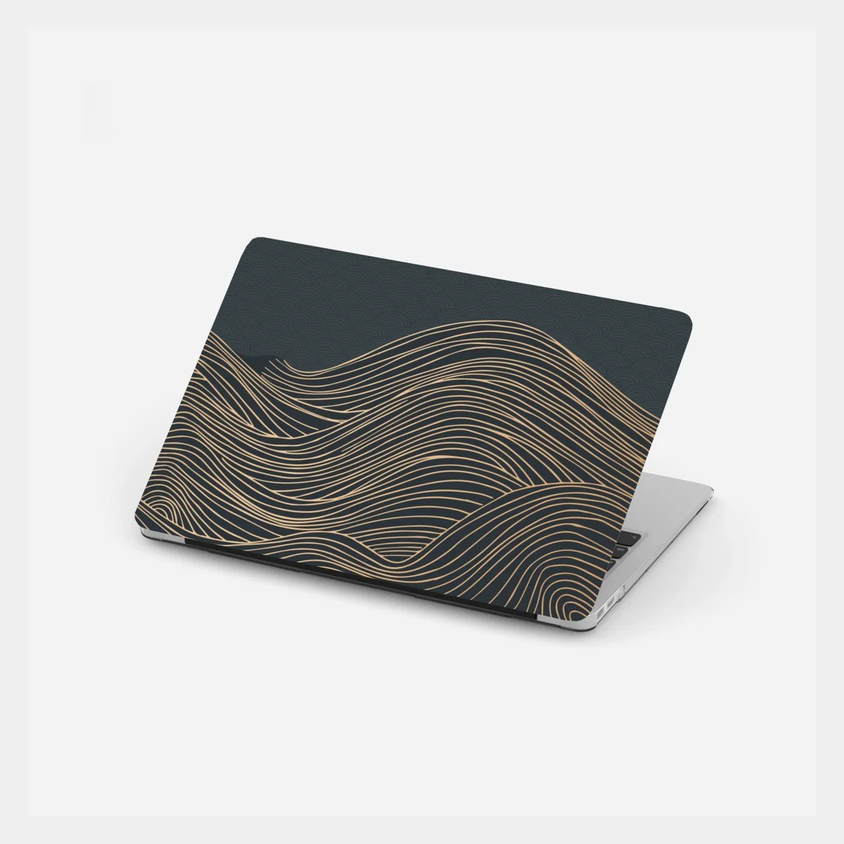 Adesivo per laptop paesaggio di onde dorate • Wallissimo® Adesivo per laptop paesaggio di onde dorate • Wallissimo®