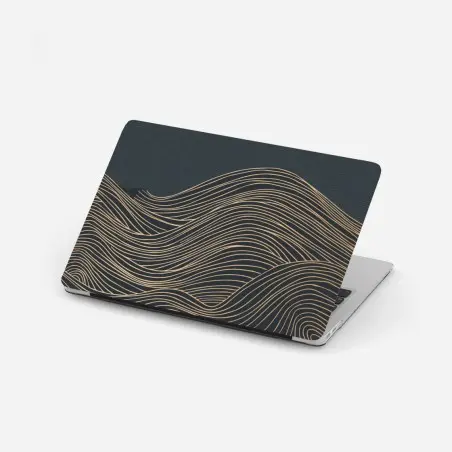 Adesivo per laptop paesaggio di onde dorate • Wallissimo®