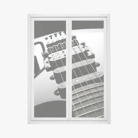 Adesivo per finestra primo piano di una chitarra elettrica lucida • Wallissimo®