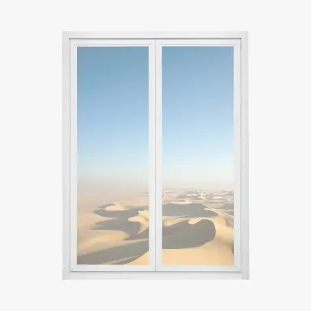 Adesivo per finestra dune dorate sotto un cielo infinito • Wallissimo®