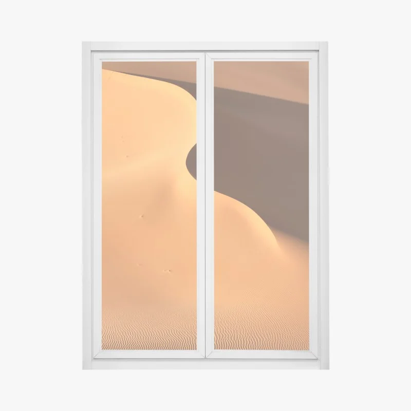 Adesivo per finestra curve di dune dorate