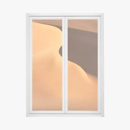Adesivo per finestra curve di dune dorate • Wallissimo®