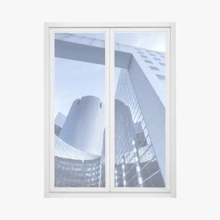 Adesivo per finestra riflessi urbani nell'architettura moderna • Wallissimo®