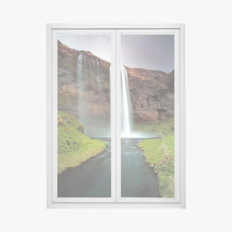 Adesivo per finestra cascata serena in Islanda