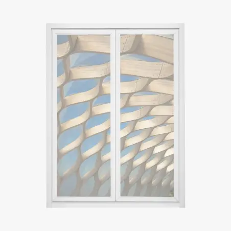 Adesivo per finestra struttura a nido d'ape in legno di Chicago • Wallissimo®