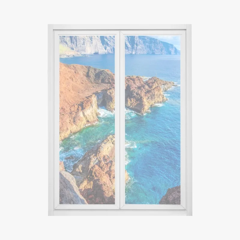Adesivo per finestra scogliera vulcanica a Punto Teno, Tenerife