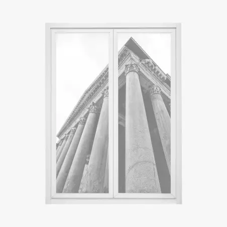 Adesivo per finestra prospettiva maestosa del Pantheon • Wallissimo®