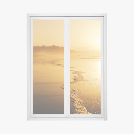 Adesivo per finestra tramonto dorato a Sopelana • Wallissimo®