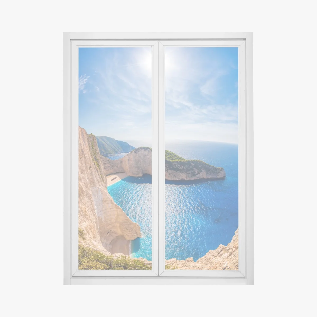 Adesivo per finestra panorama della baia di Navagio, Zakynthos • Wallissimo® Adesivo per finestra panorama della baia di Navagio, Zakynthos • Wallissimo®