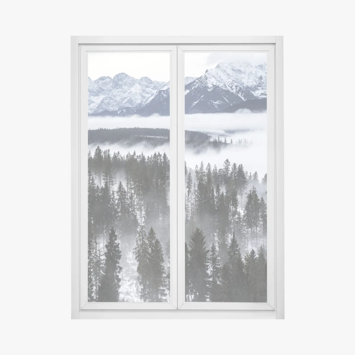 Adesivo per finestra nebbia e foreste dei Tatra • Wallissimo® Adesivo per finestra nebbia e foreste dei Tatra • Wallissimo®