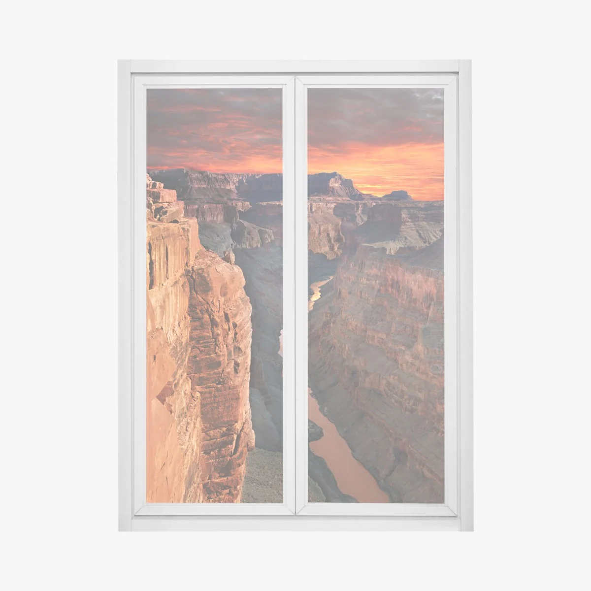 Adesivo per finestra panorama mozzafiato del Grand Canyon al tramonto • Wallissimo® Adesivo per finestra panorama mozzafiato del Grand Canyon al tramonto • Wallissimo®