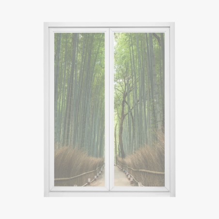 Adesivo per finestra sentiero nella foresta di bambù • Wallissimo®