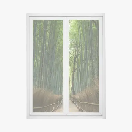 Adesivo per finestra sentiero nella foresta di bambù • Wallissimo®