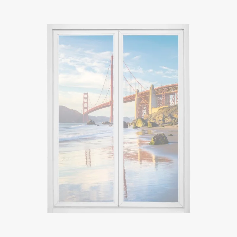 Adesivo per finestra tramonto sul Golden Gate di San Francisco