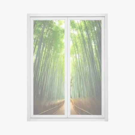 Adesivo per finestra sentiero nella foresta di bambù di Arashiyama • Wallissimo®