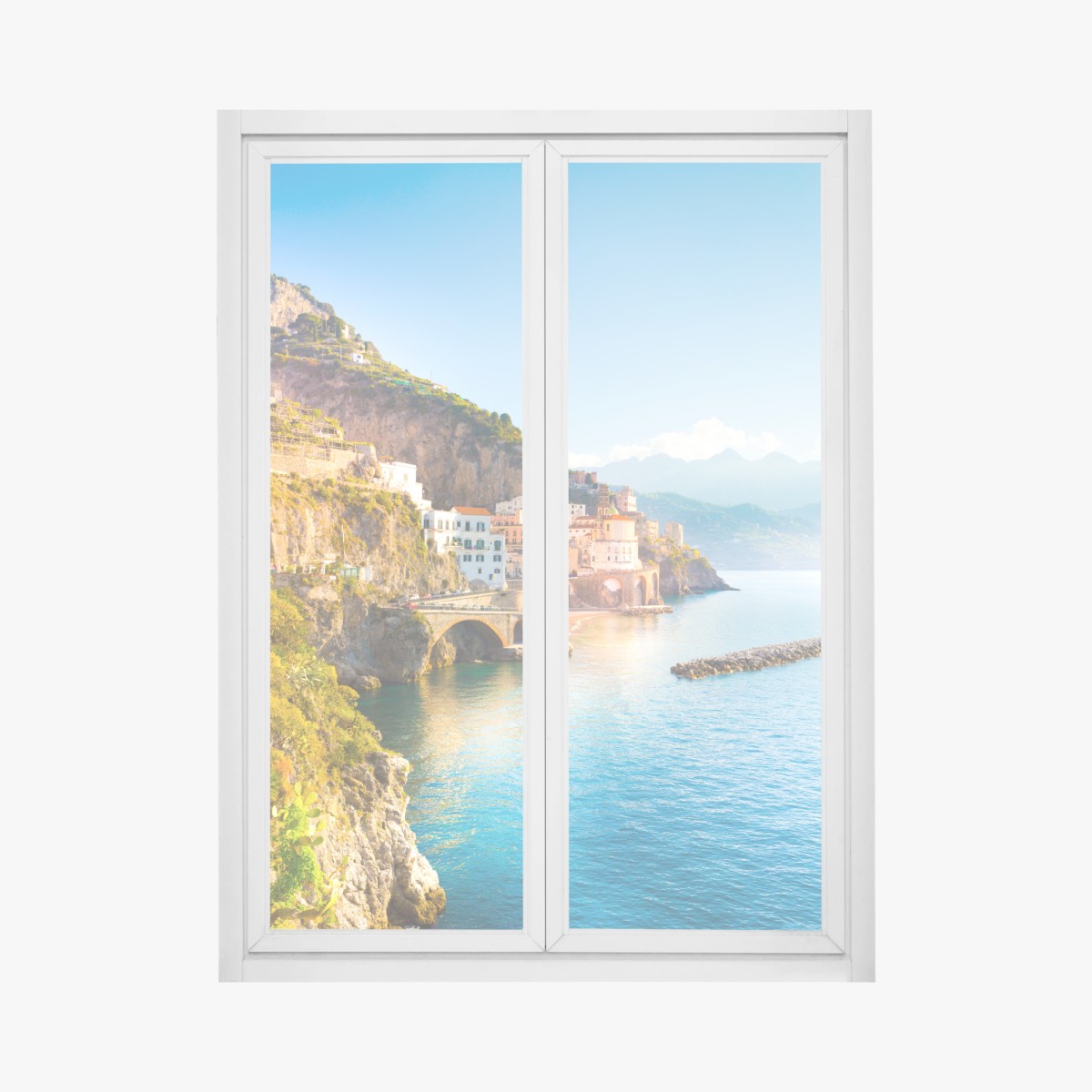 Adesivo per finestra panorama della Costiera Amalfitana • Wallissimo®