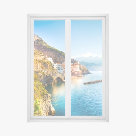 Adesivo per finestra panorama della Costiera Amalfitana • Wallissimo®