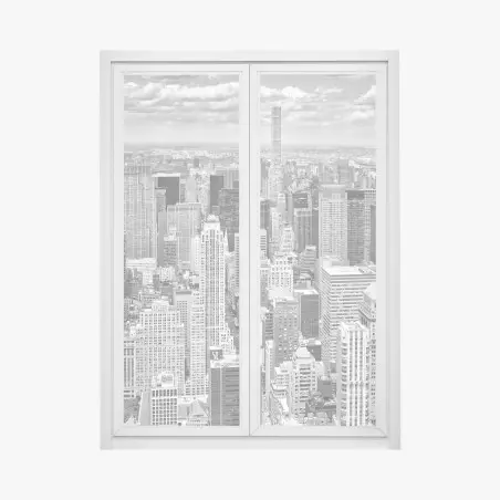 Adesivo per finestra skyline iconico di New York in bianco e nero • Wallissimo®