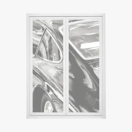 Adesivo per finestra eleganza vintage: linee di carrozzeria classica • Wallissimo®