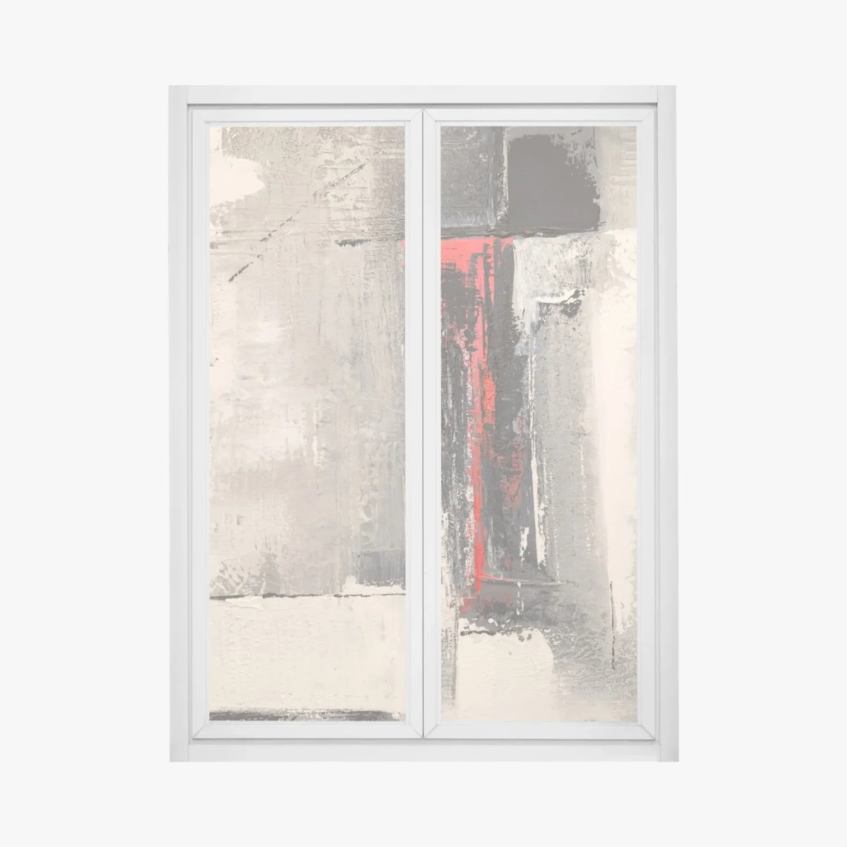 Adesivo per finestra flusso rosso su superfici grigie • Wallissimo® Adesivo per finestra flusso rosso su superfici grigie • Wallissimo®