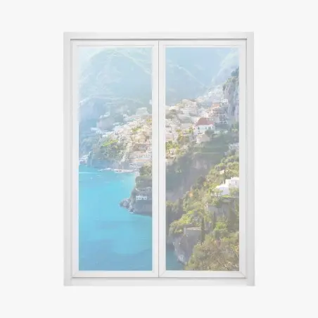 Adesivo per finestra panorama di Positano sulla Costiera Amalfitana • Wallissimo®