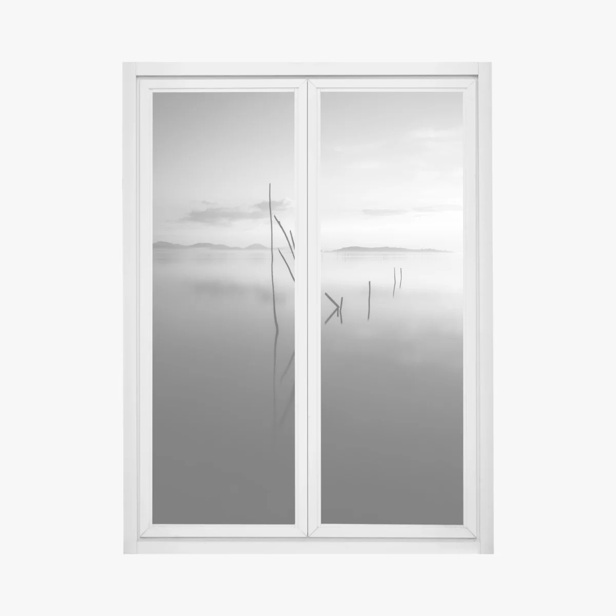 Adesivo per finestra riflessi silenziosi sul lago • Wallissimo® Adesivo per finestra riflessi silenziosi sul lago • Wallissimo®