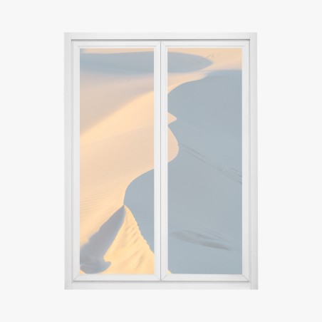 Adesivo per finestra curve dorate del deserto • Wallissimo®
