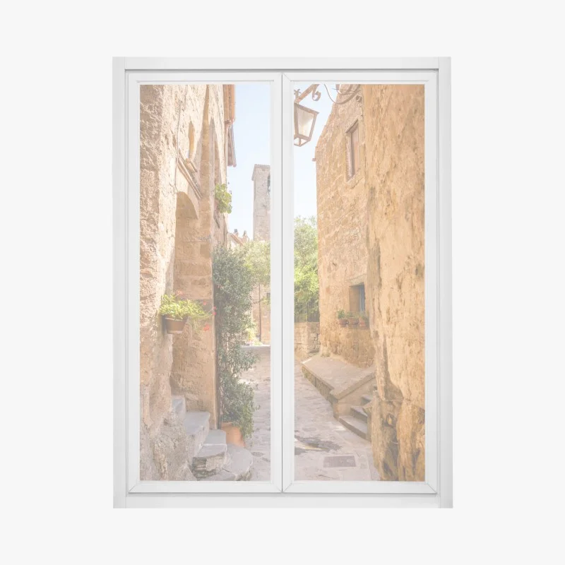 Adesivo per finestra vicolo medievale a Civita di Bagnoregio