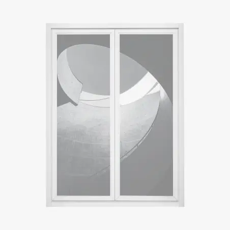Adesivo per finestra curve di cemento: eleganza architettonica minimal • Wallissimo®