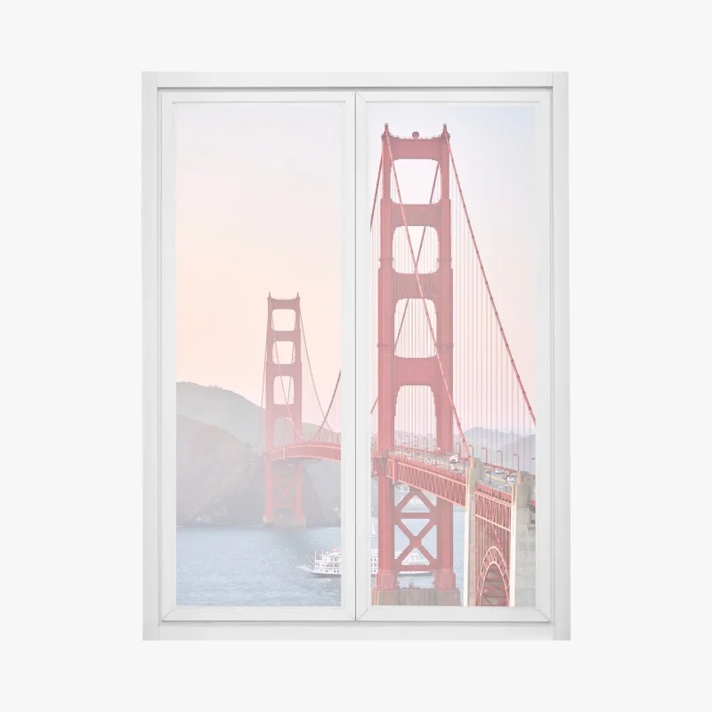 Adesivo per finestra maestoso Golden Gate al tramonto