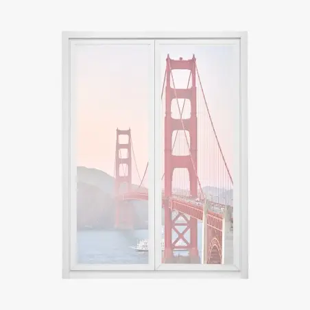 Adesivo per finestra maestoso Golden Gate al tramonto • Wallissimo®