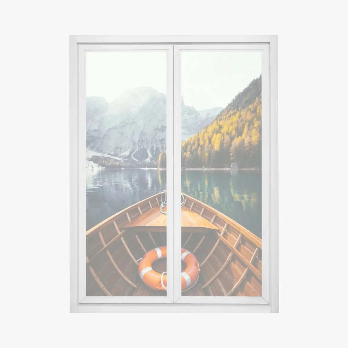 Adesivo per finestra serenità sul Lago di Braies • Wallissimo®