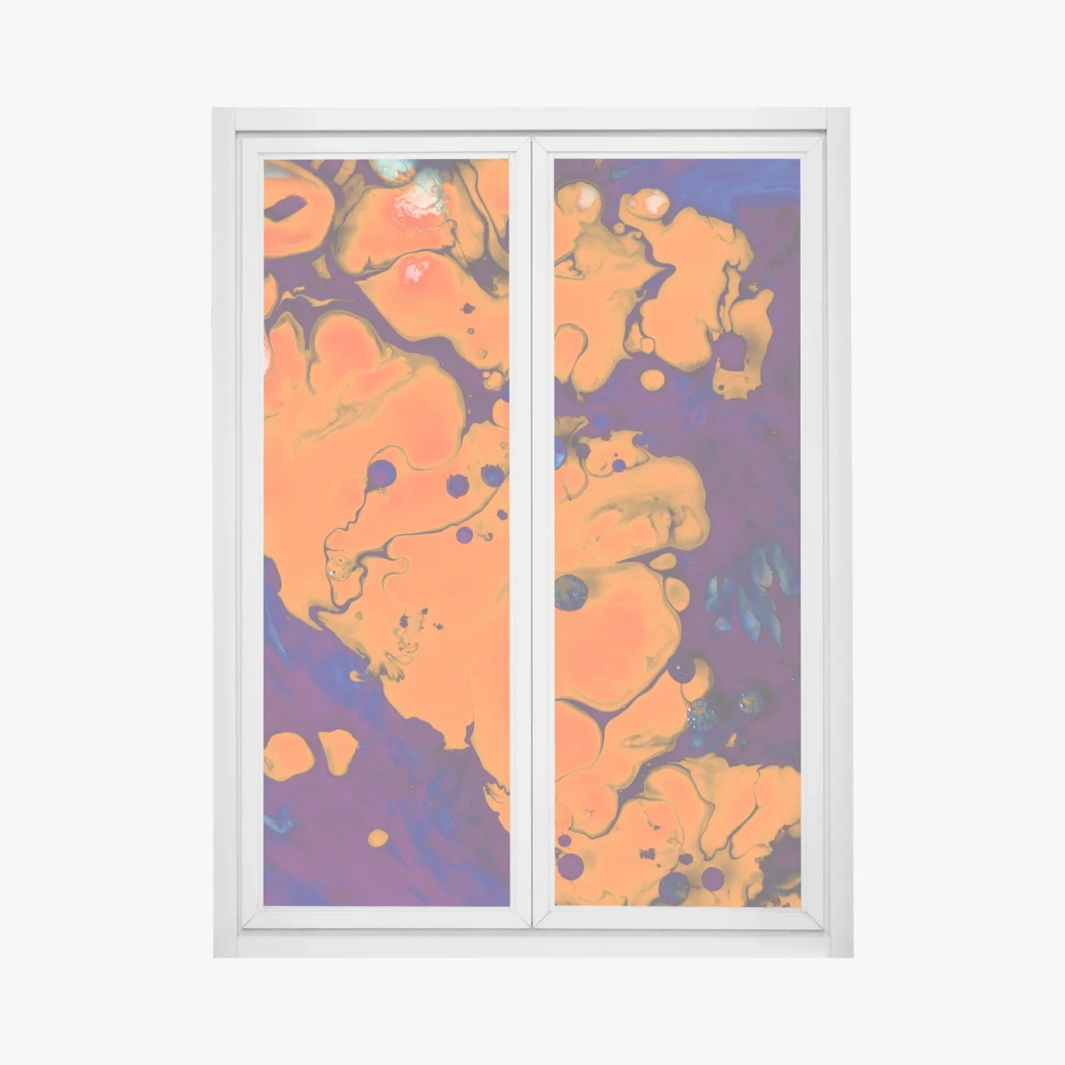 Adesivo per finestra esplosione arancione su sfondo viola • Wallissimo® Adesivo per finestra esplosione arancione su sfondo viola • Wallissimo®