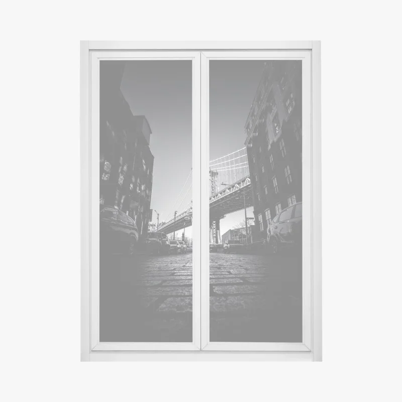 Adesivo per finestra panorama urbano sotto il ponte di Manhattan